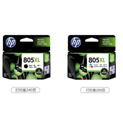 惠普（HP) 805墨盒黑色彩色适用于DeskJet 2621 2622 打印机 805XL大容量黑彩套装（240页+200页）